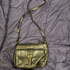 Small black multi compartment crossbody bag